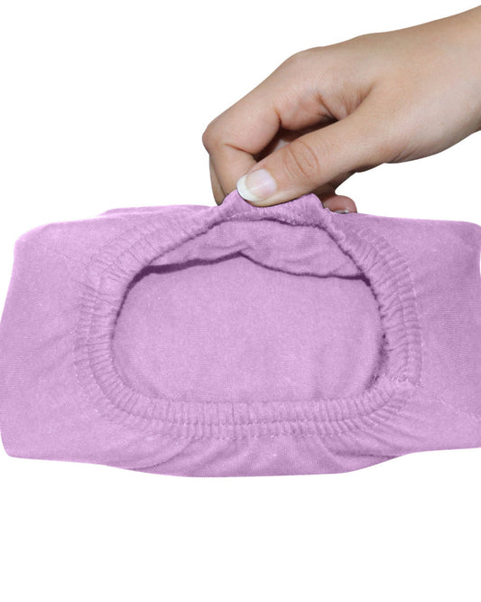 ملاءة سرير قطنية منزلية قطعة واحدة، لون بنفسجي جيرسي