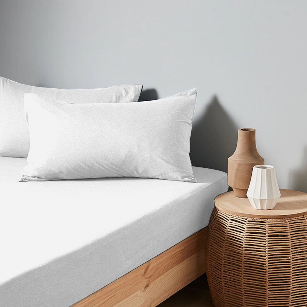 ملاءة سرير قطنية منزلية من قطعة واحدة باللون الأبيض