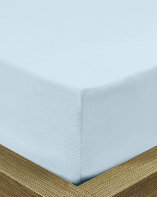 ملاءة سرير قطنية منزلية قطعة واحدة فائقة النعومة باللون الأزرق السماوي