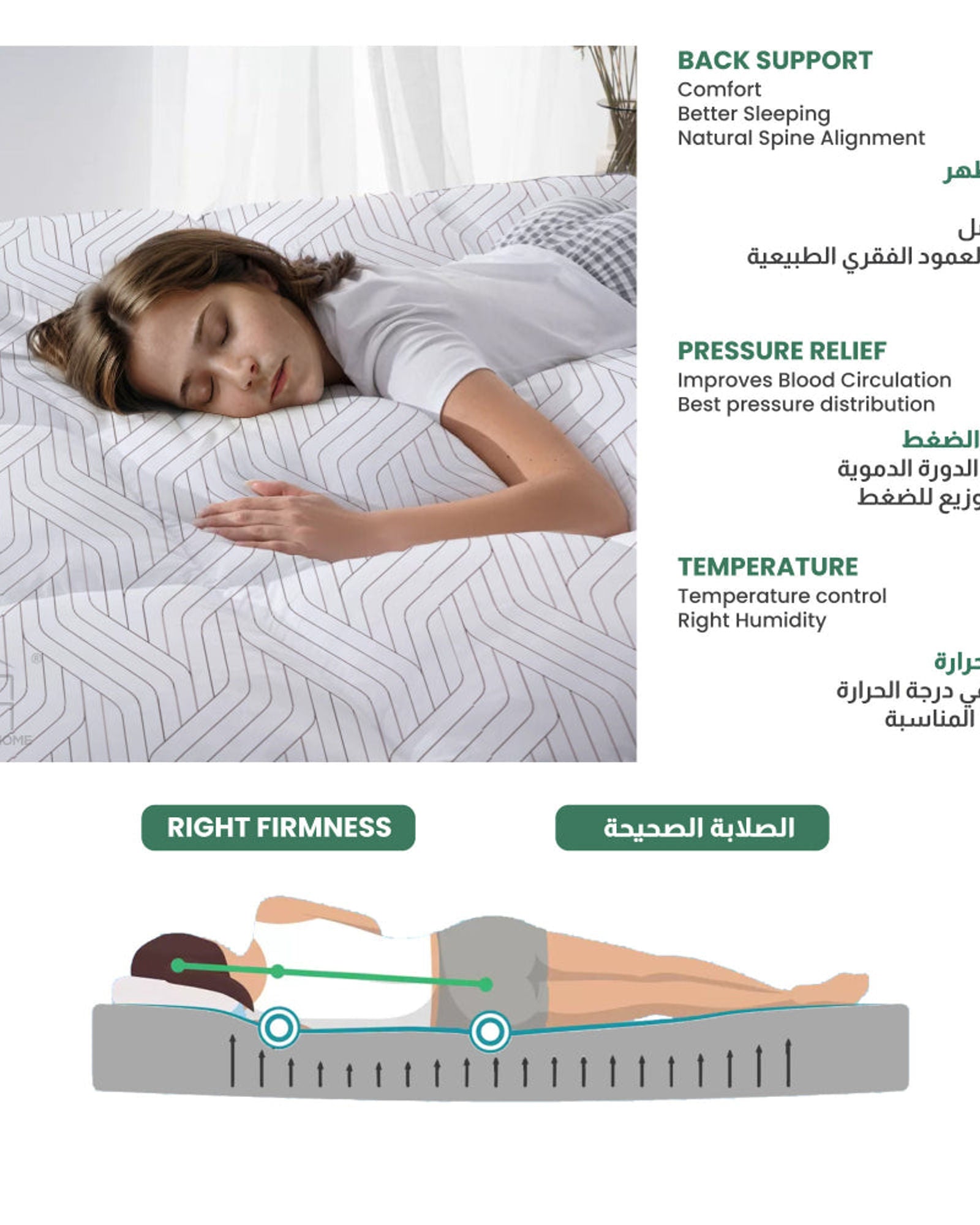 طقم مكون من 3 قطع من غطاء مرتبة قطني مطبوع مع غطائين للوسادة من Cotton Home باللونين الأبيض والرمادي بتصميم هندسي