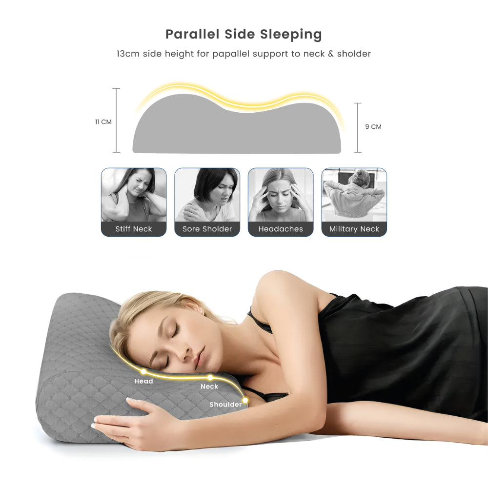 وسادة قطنية كلاسيكية سهلة التنفس من إسفنج الذاكرة مضادة للتوتر، قماش رمادي