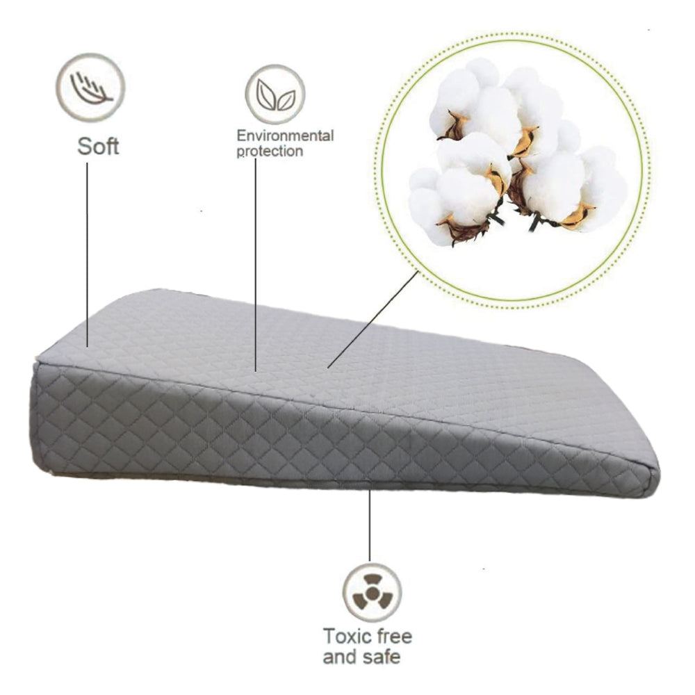 وسادة قطنية منزلية ناعمة من إسفنج الذاكرة مضادة للتوتر، قماش رمادي