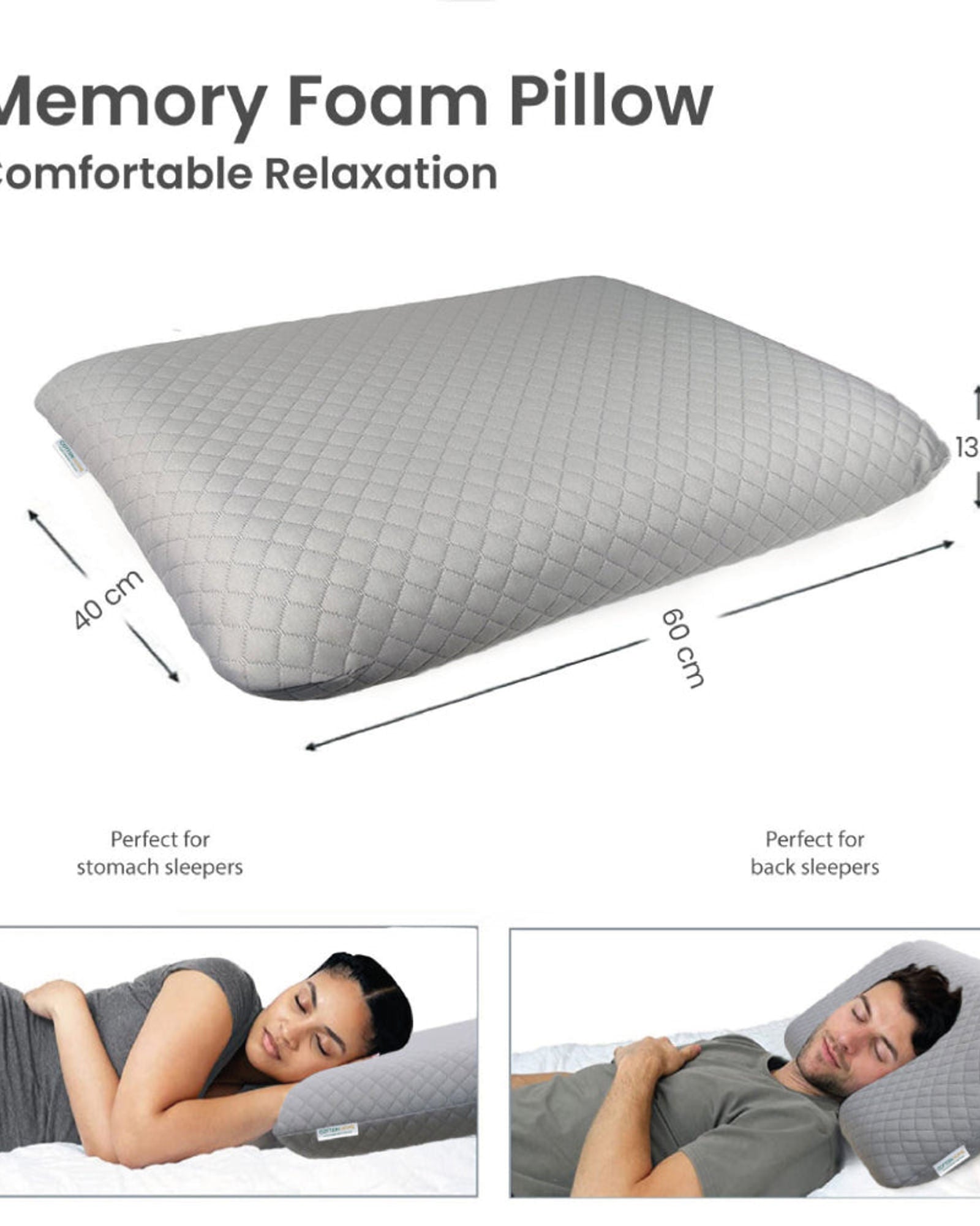 وسادة فينوس من القطن المنزلي مصنوعة من إسفنج الذاكرة القابل للتنفس ومقاومة للتوتر، لون رمادي