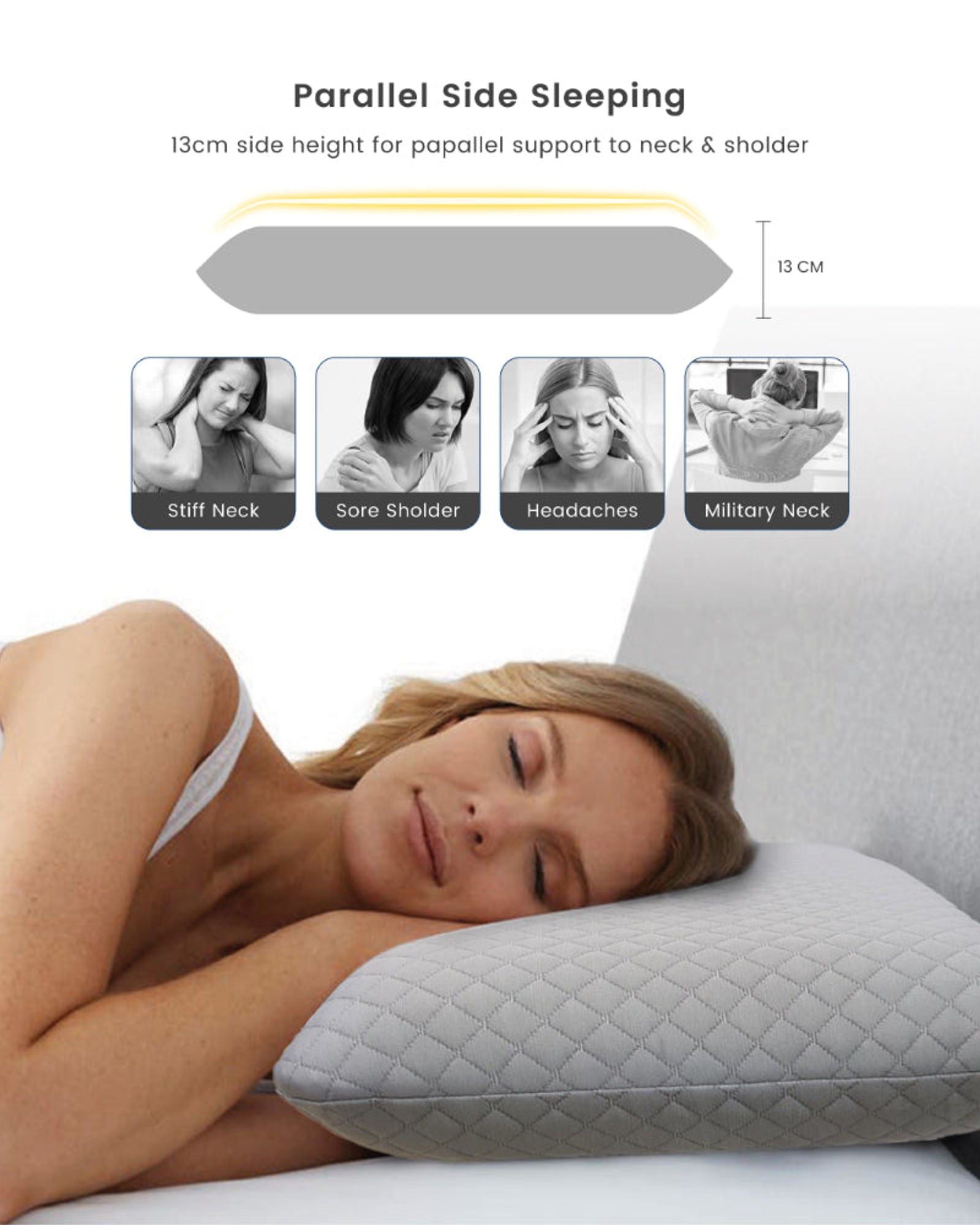 وسادة فينوس من القطن المنزلي مصنوعة من إسفنج الذاكرة القابل للتنفس ومقاومة للتوتر، لون رمادي