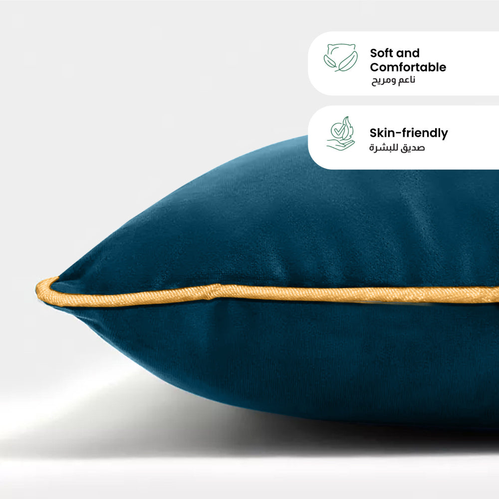 وسادة مخملية من القطن المنزلي مقاس 45 × 45 سم، عبوة من قطعتين