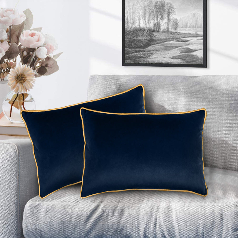 وسادة مخملية من القطن المنزلي مقاس 45 × 30 سم، عبوة من 4 قطع