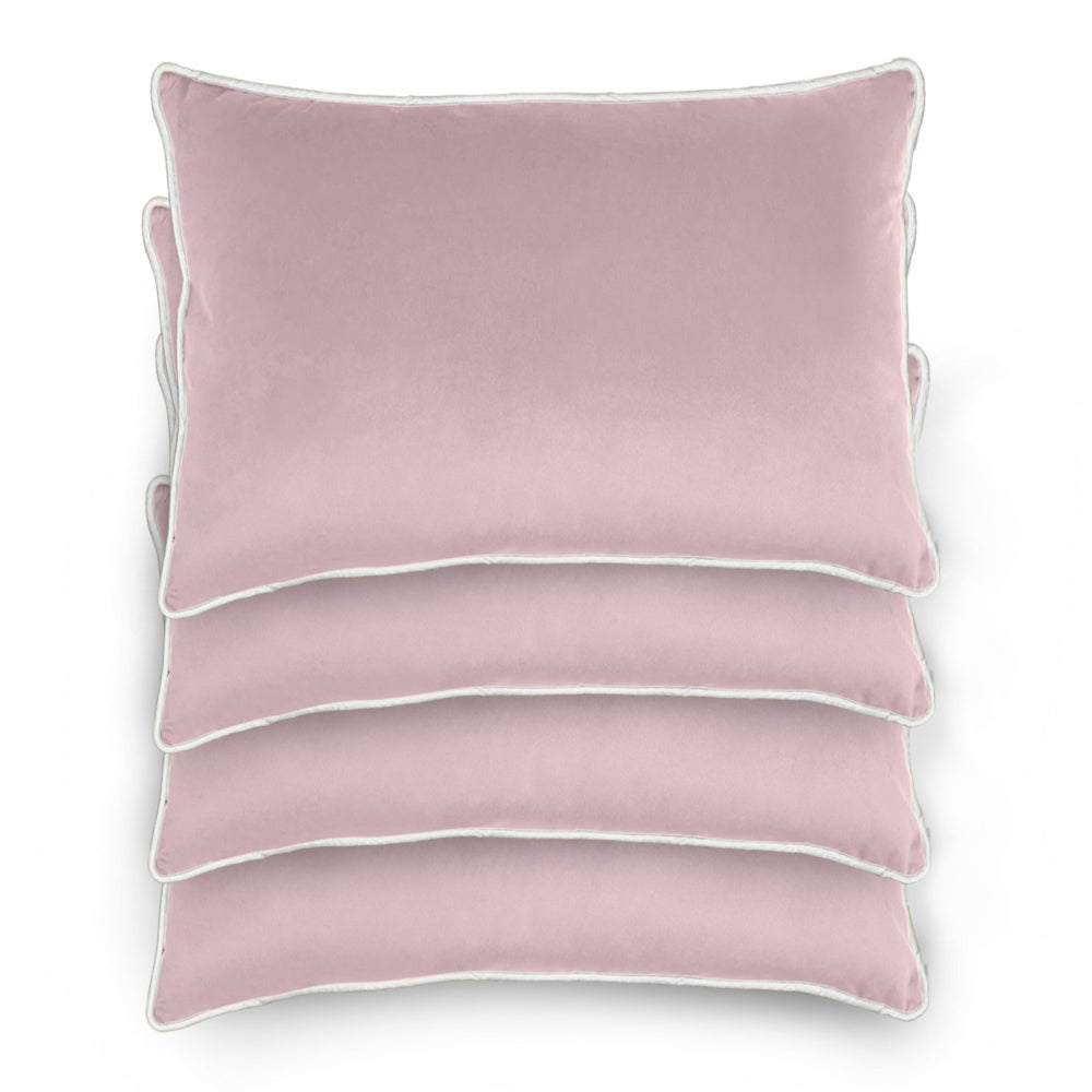وسادة مخملية من القطن المنزلي مقاس 45 × 30 سم، عبوة من 4 قطع