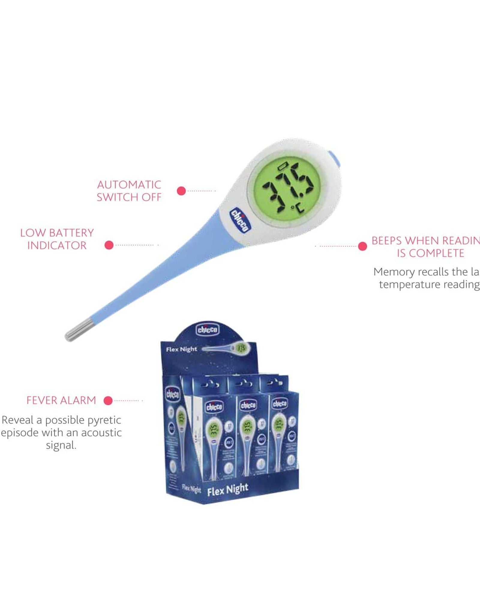 ميزان حرارة فليكس تشيكو الجديد مع مصباح LED