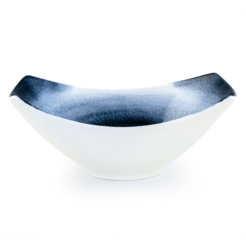 Shallow Reactive Scandi Salad Bowl 25Cm Blue