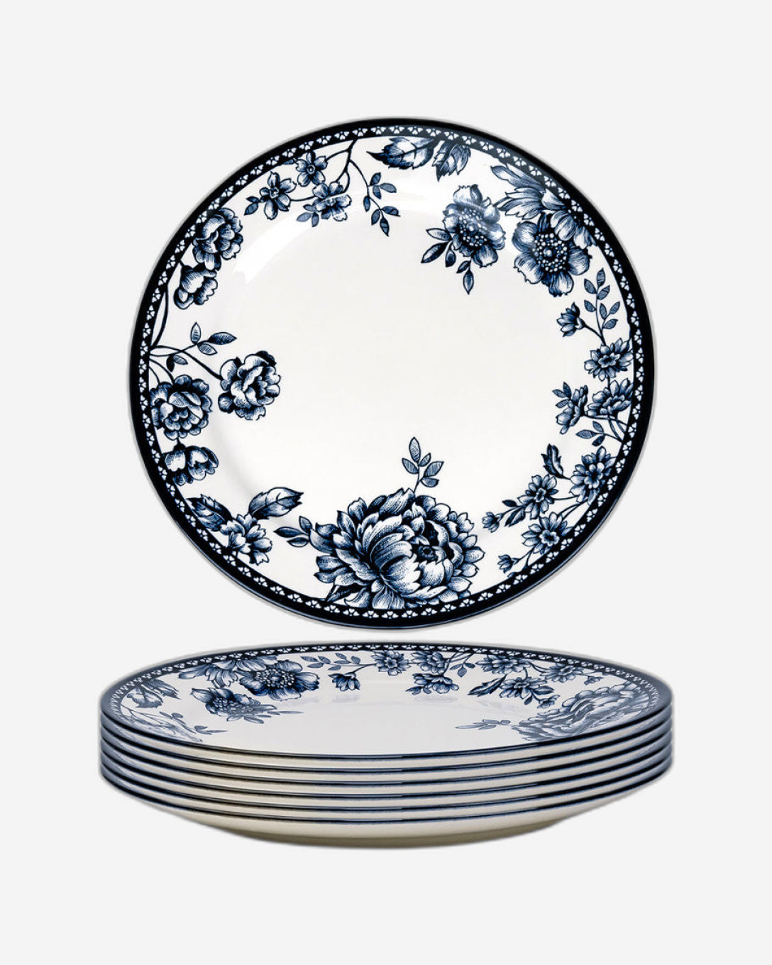 طبق عشاء سيراميك أزرق داكن من كلايتان رابسودي، مقاس 10.5 بوصة - طقم من قطعة واحدة