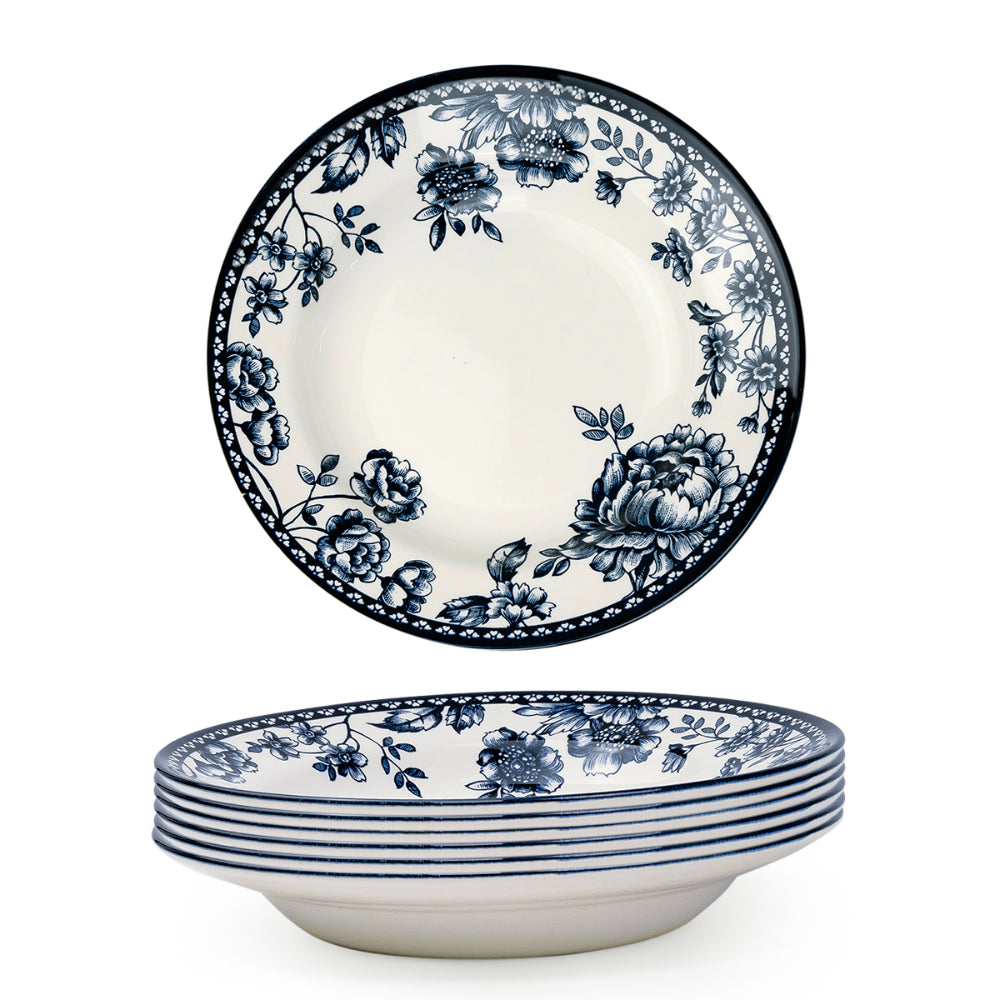 طبق حساء سيراميك أزرق داكن من Claytan Rhapsody مقاس 9 بوصات (مجموعة من قطعة واحدة)