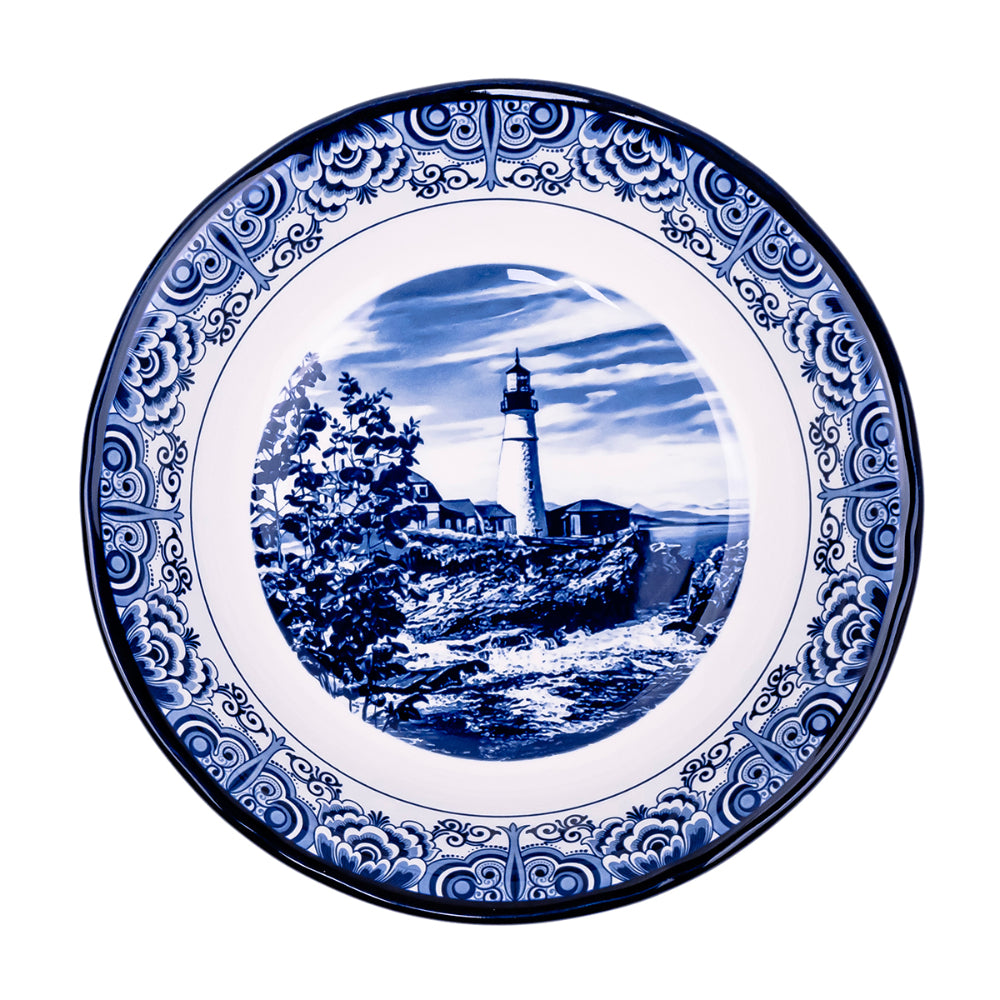 Claytan Lighthouse Blue 9-Inch Ceramic Salad Bowl (Set of 1)