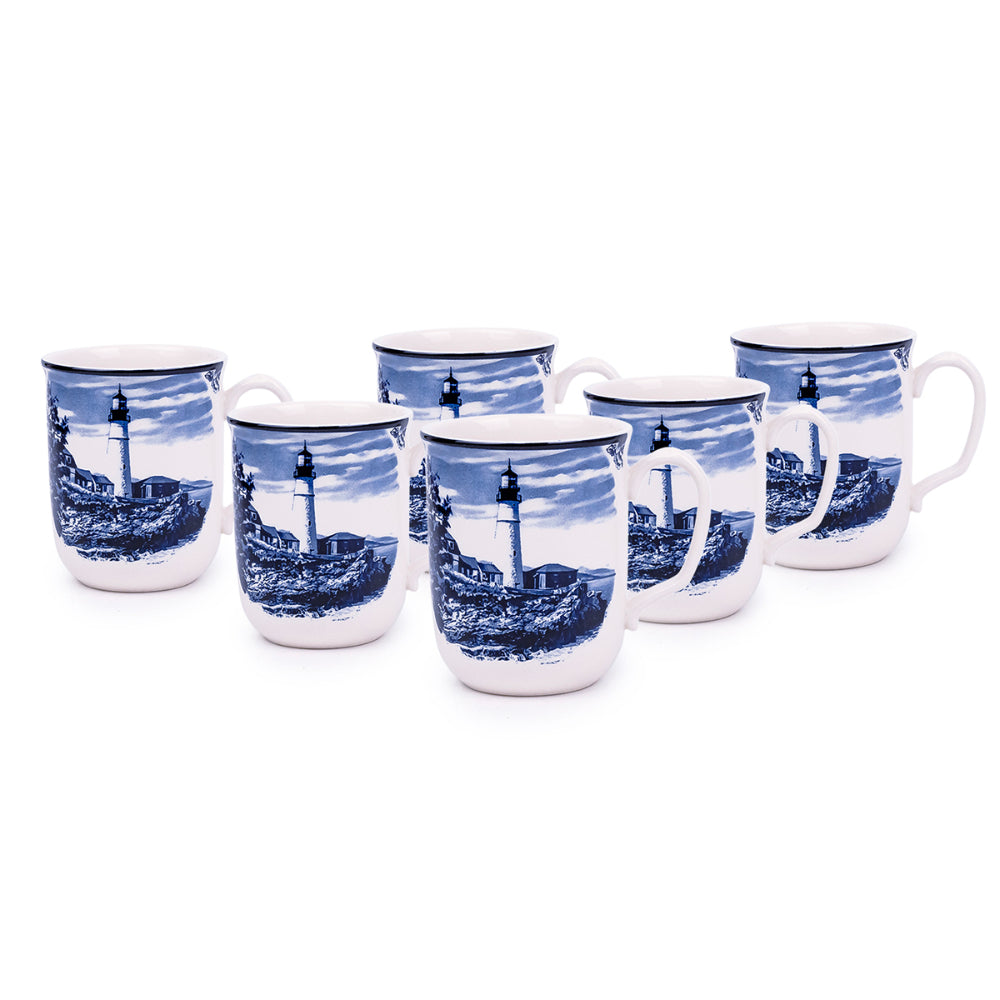 كوب سيراميك من كلايتان لايت هاوس أزرق سعة 370 مل (مجموعة من قطعة واحدة)