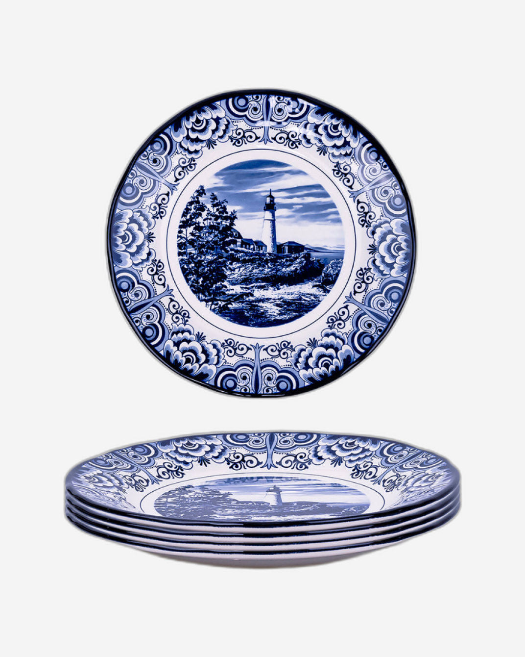 طبق سلطة سيراميكي أزرق فاتح من كلايتان مقاس 8 بوصات (مجموعة من قطعة واحدة)