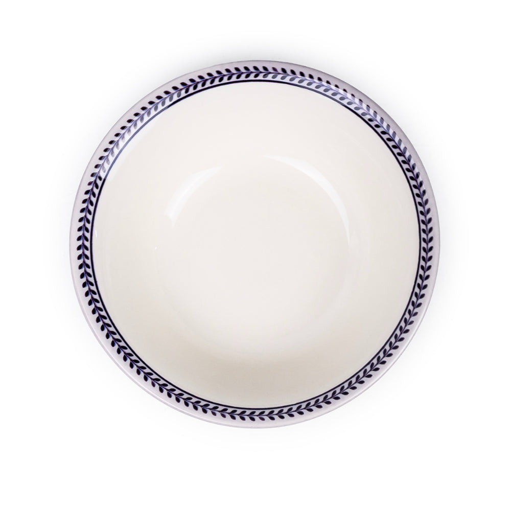 Claytan Callista 6.2 inch Porcelain Cereal & Breakfast Bowl (Purple & White, Set Of 1)