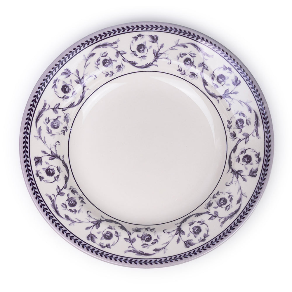 Claytan Callista 9.1 inch Ceramic Soup Plate (Purple & White, Set Of 1)