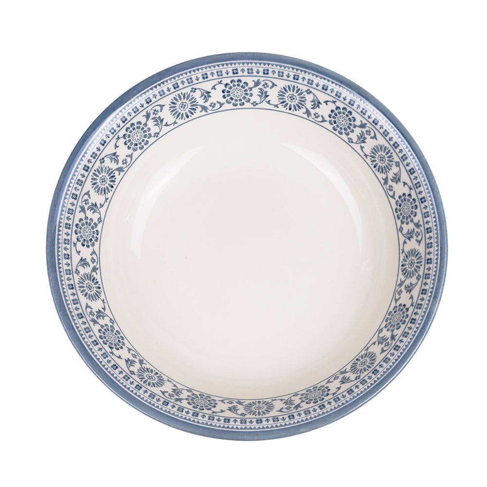 Claytan Plethora 9 inch Ceramic Salad Bowl (Grey & White, Set of 1)