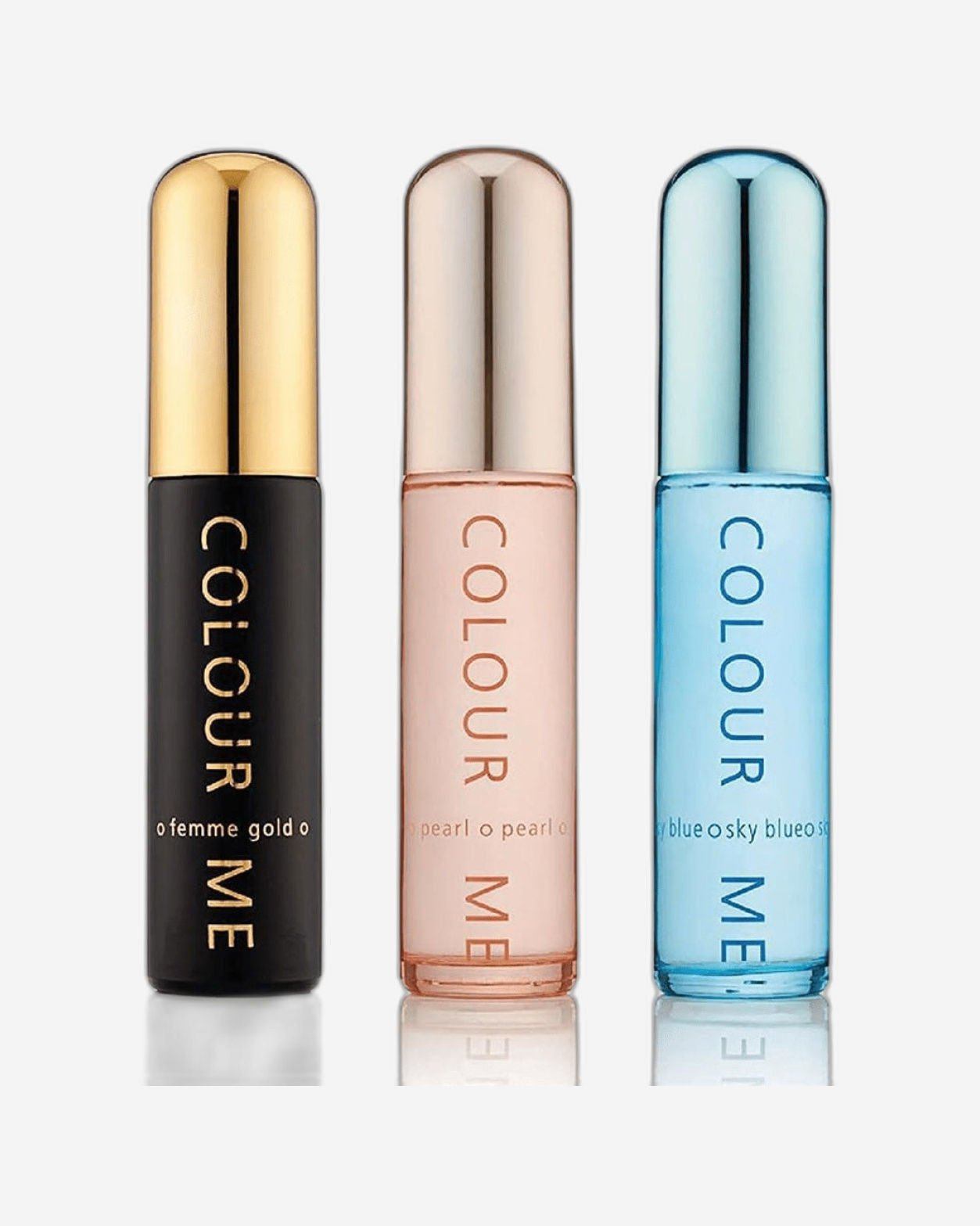 كولور مي للنساء أو دو بارفان 50 مل × 3 (ذهبي أنثوي)/أزرق سماوي/بوبارت