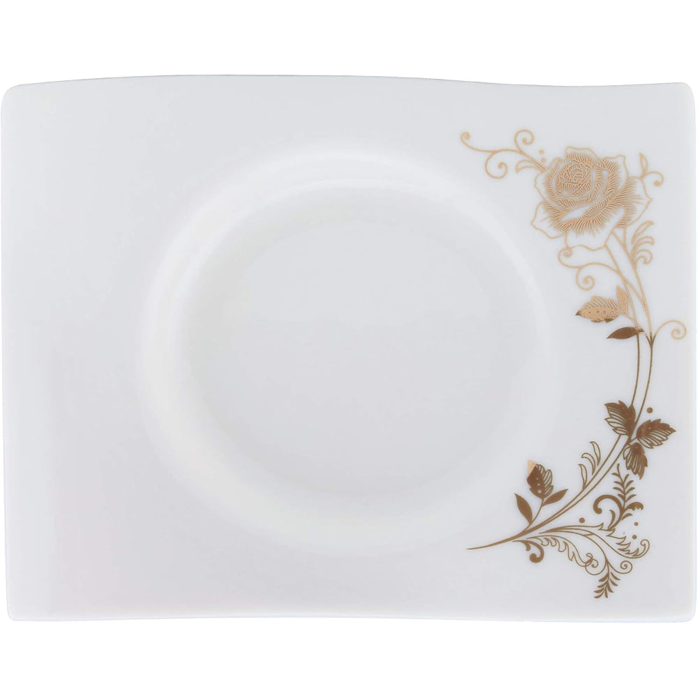 طقم أكواب وصحون من الخزف الصيني العظمي (12 قطعة، سعة 90 سم مكعب) | أكواب شاي وقهوة أنيقة مع صحون متناسقة