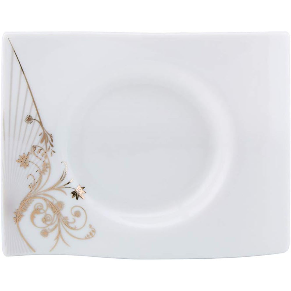 طقم فناجين وصحون من البورسلين الضحل، ١٢ قطعة، ٢٠٠ مل | طقم شاي وقهوة أبيض أنيق