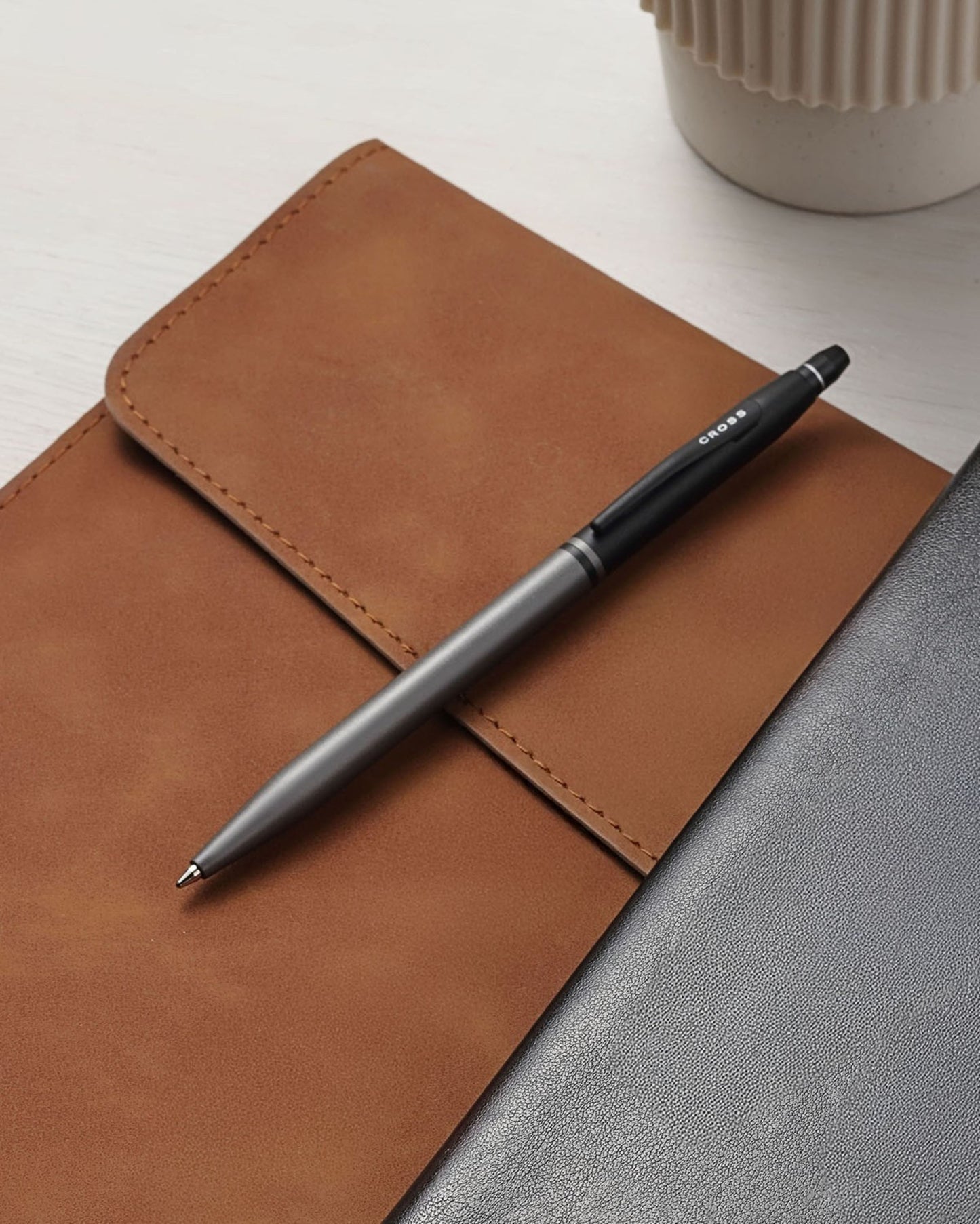 Cross Click Tuxedo Satin Metallic Gray Ballpoint Pen