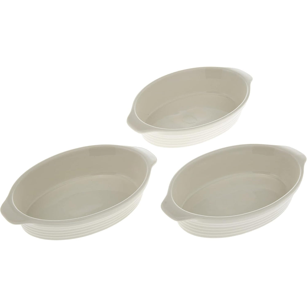 طقم أطباق تقديم وخبز بورسلين أنيق، أبيض، من طبقتين بيضاويتين، مقاس 16 بوصة/8 بوصة، مع حامل ذهبي