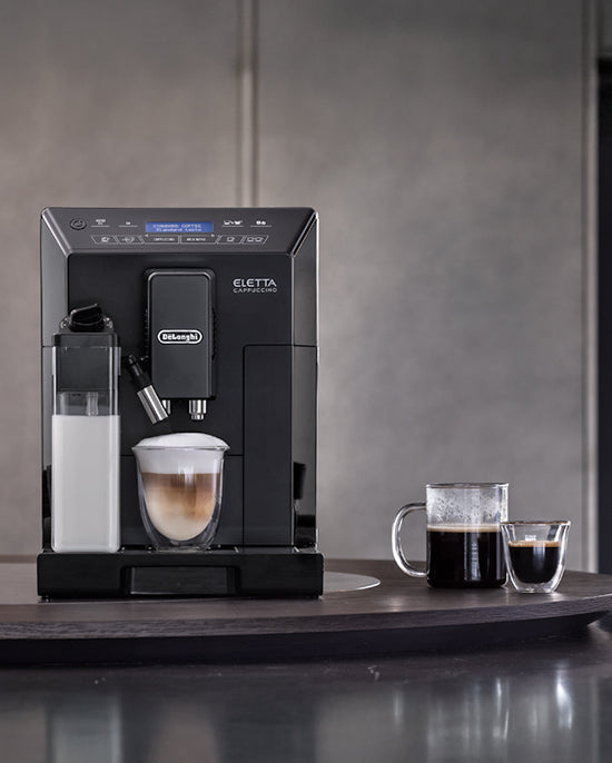 ماكينة قهوة ديلونجي إليتا أوتوماتيكية بالكامل | مزودة بخافق حليب | ١٣ إعدادًا قابلًا للتعديل | مطحنة قهوة مدمجة | ECAM44.660.B (أسود)
