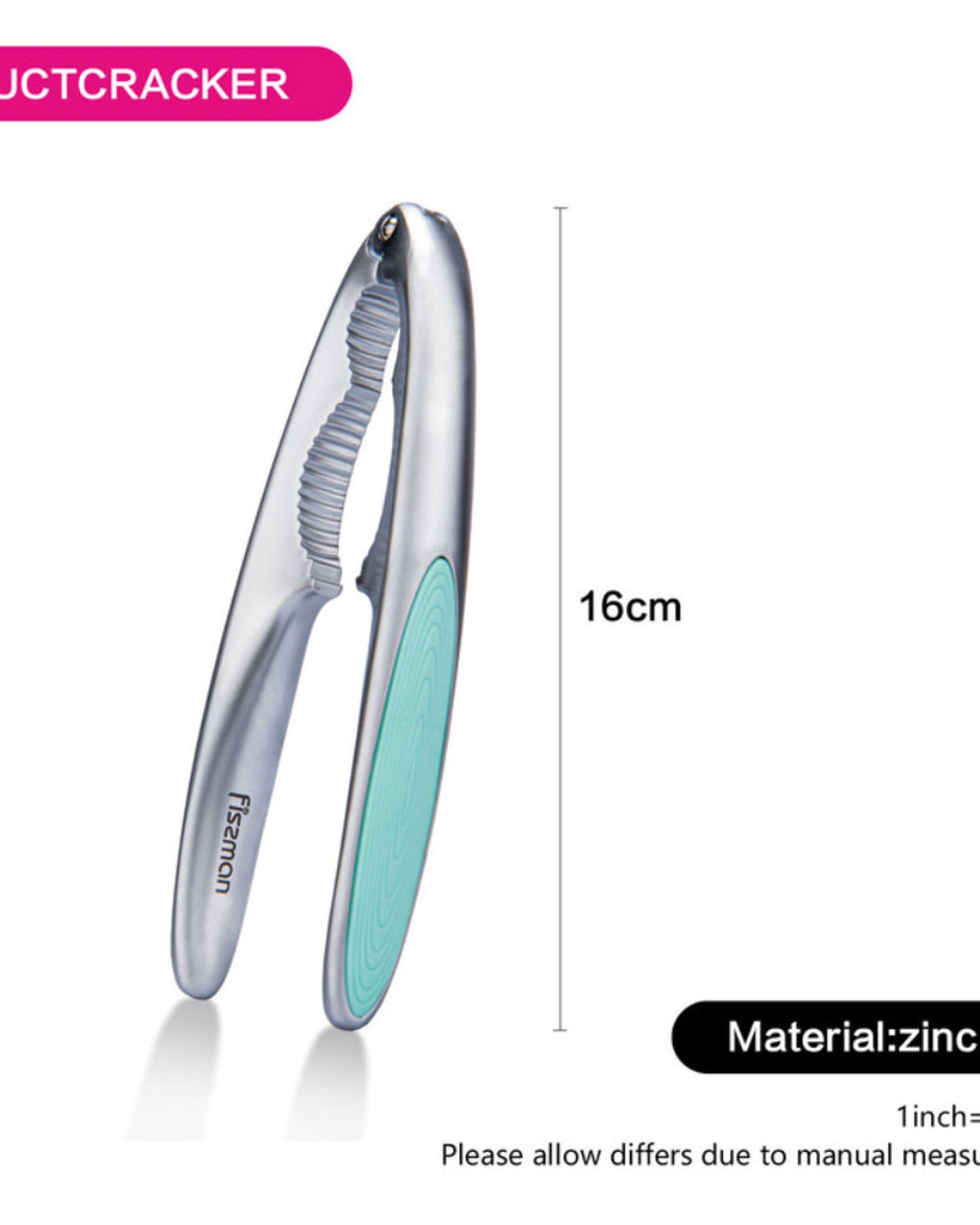 كسارة البندق من فيسمان، سبيكة زنك، سلسلة لومينيكا، رمادي/أزرق، 16 سم