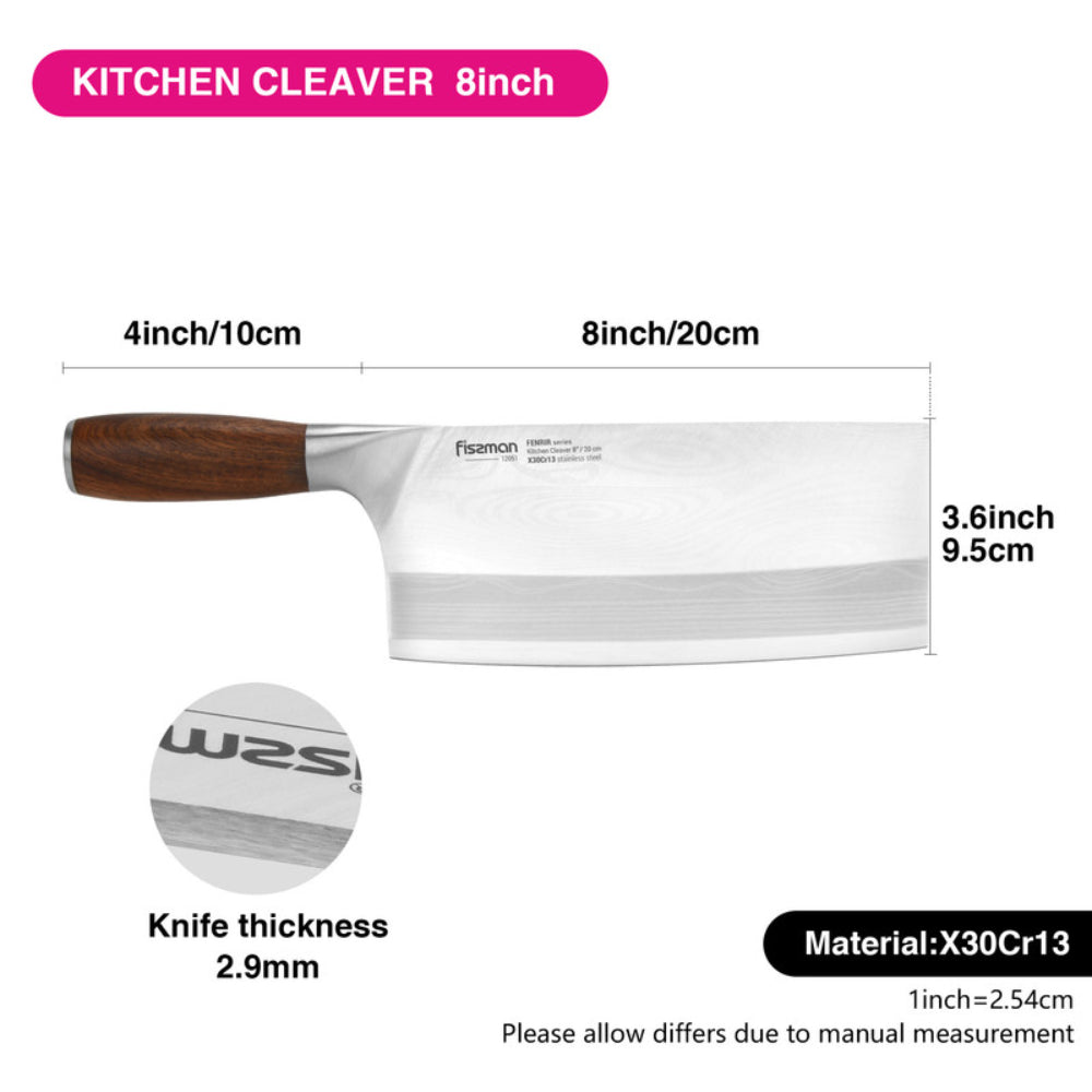 سكين مطبخ فيسمان 8 بمقبض فولاذي من سلسلة دمشق فينرير