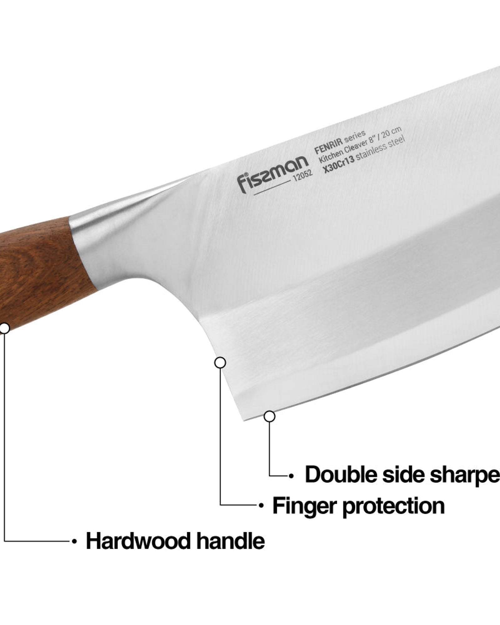 ساطور مطبخ فيسمان 8 بوصة سلسلة فينرير 20 سم (فولاذ 420J2)