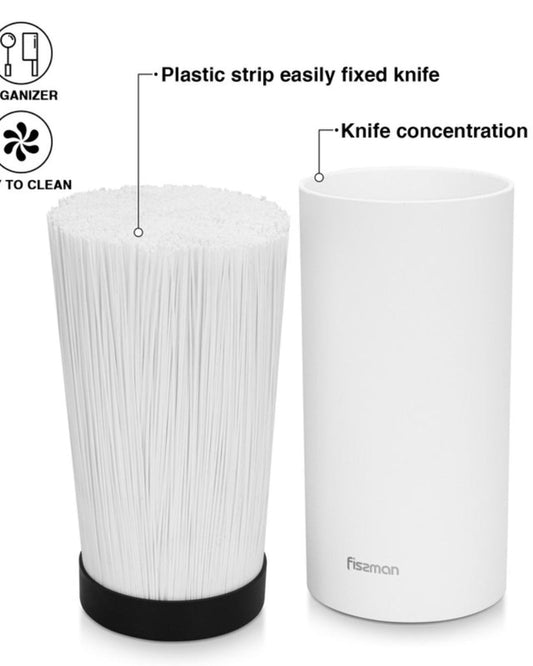 منظم سكاكين المطبخ من فيسمان، 11×22 سم، دائري الشكل، أبيض (بلاستيك)