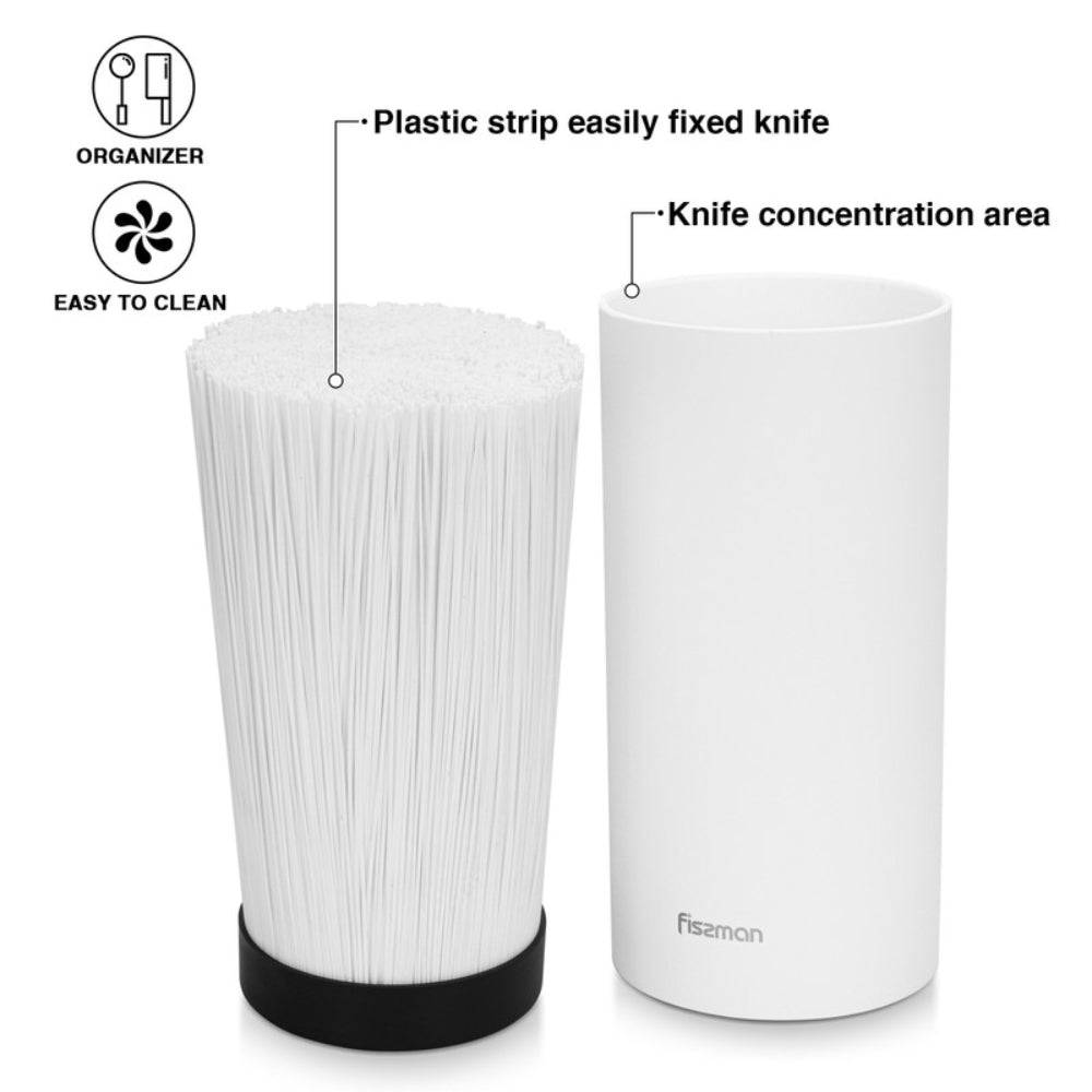 منظم سكاكين المطبخ من فيسمان، 11×22 سم، دائري الشكل، أبيض (بلاستيك)