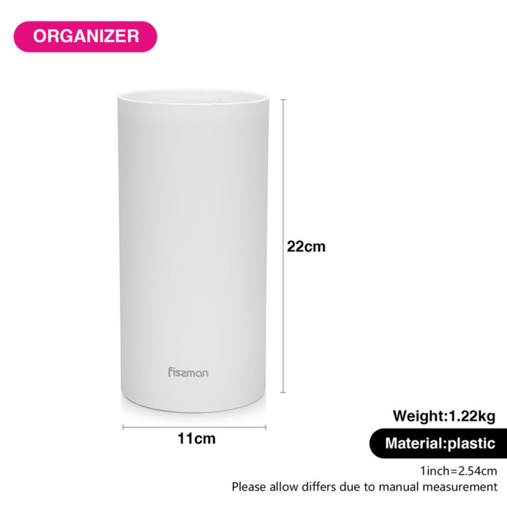 منظم سكاكين المطبخ من فيسمان، 11×22 سم، دائري الشكل، أبيض (بلاستيك)