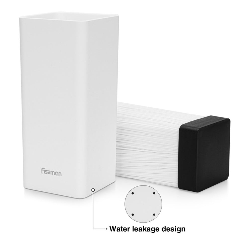 منظم سكاكين المطبخ فيسمان، 10×10×22 سم، أبيض على شكل مربع (بلاستيك)