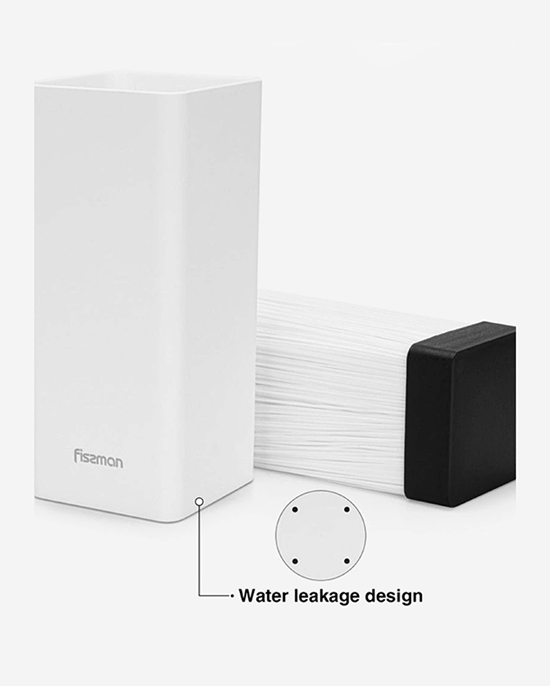 منظم سكاكين المطبخ فيسمان، 10×10×22 سم، أبيض على شكل مربع (بلاستيك)