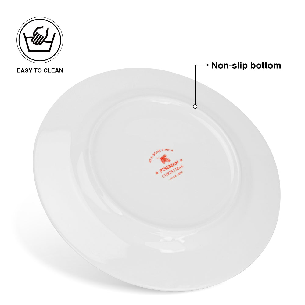 طبق فيسمان من قطعتين لعيد الميلاد، 19.5 سم، مصنوع من الخزف العظمي الجديد