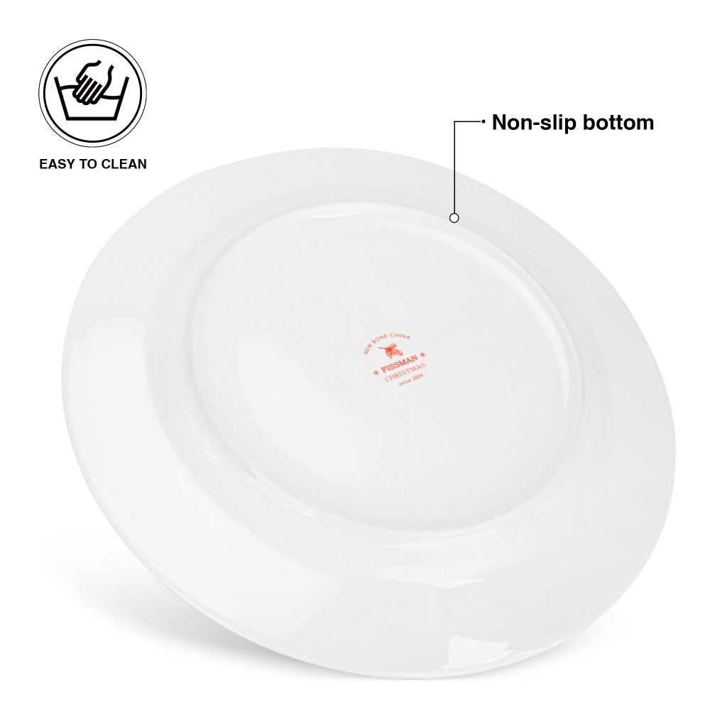 طبق فيسمان من قطعتين لعيد الميلاد، مقاس 27 سم، مصنوع من الخزف العظمي الجديد