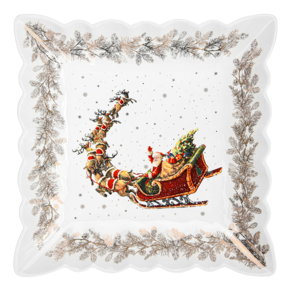 طبق تقديم مربع الشكل من فيسمان، 22.5 سم، بورسلين