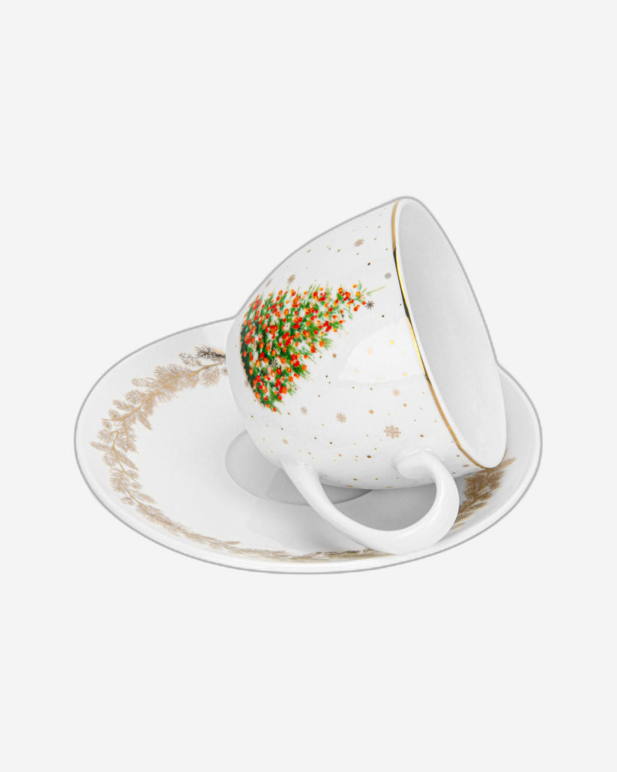 طقم أكواب وصحن من فيسمان، قطعتين، سعة 260 مل، مصنوع من الخزف العظمي الصيني الجديد لعيد الميلاد