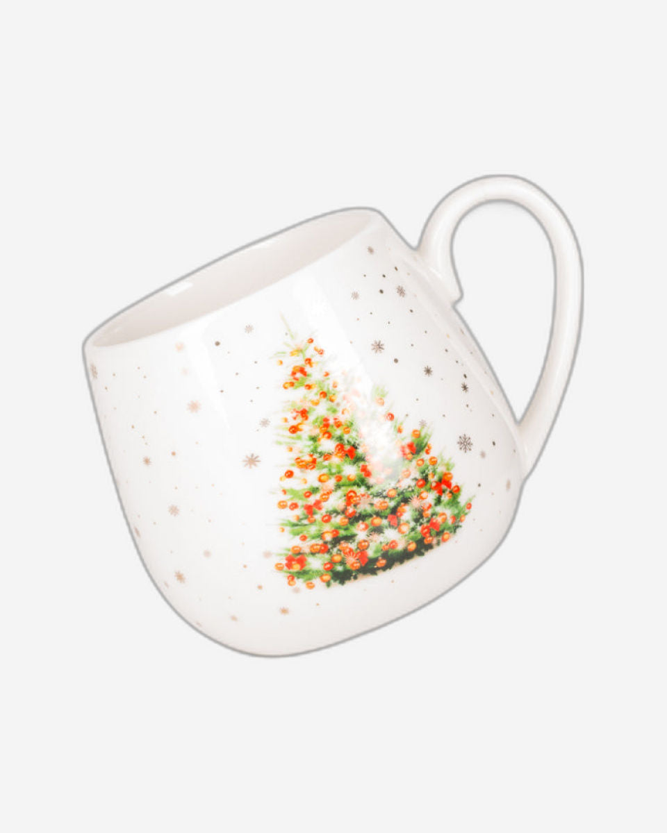 كوب فيسمان من قطعتين، سعة 440 مل، مصنوع من الخزف العظمي الصيني الجديد لعيد الميلاد