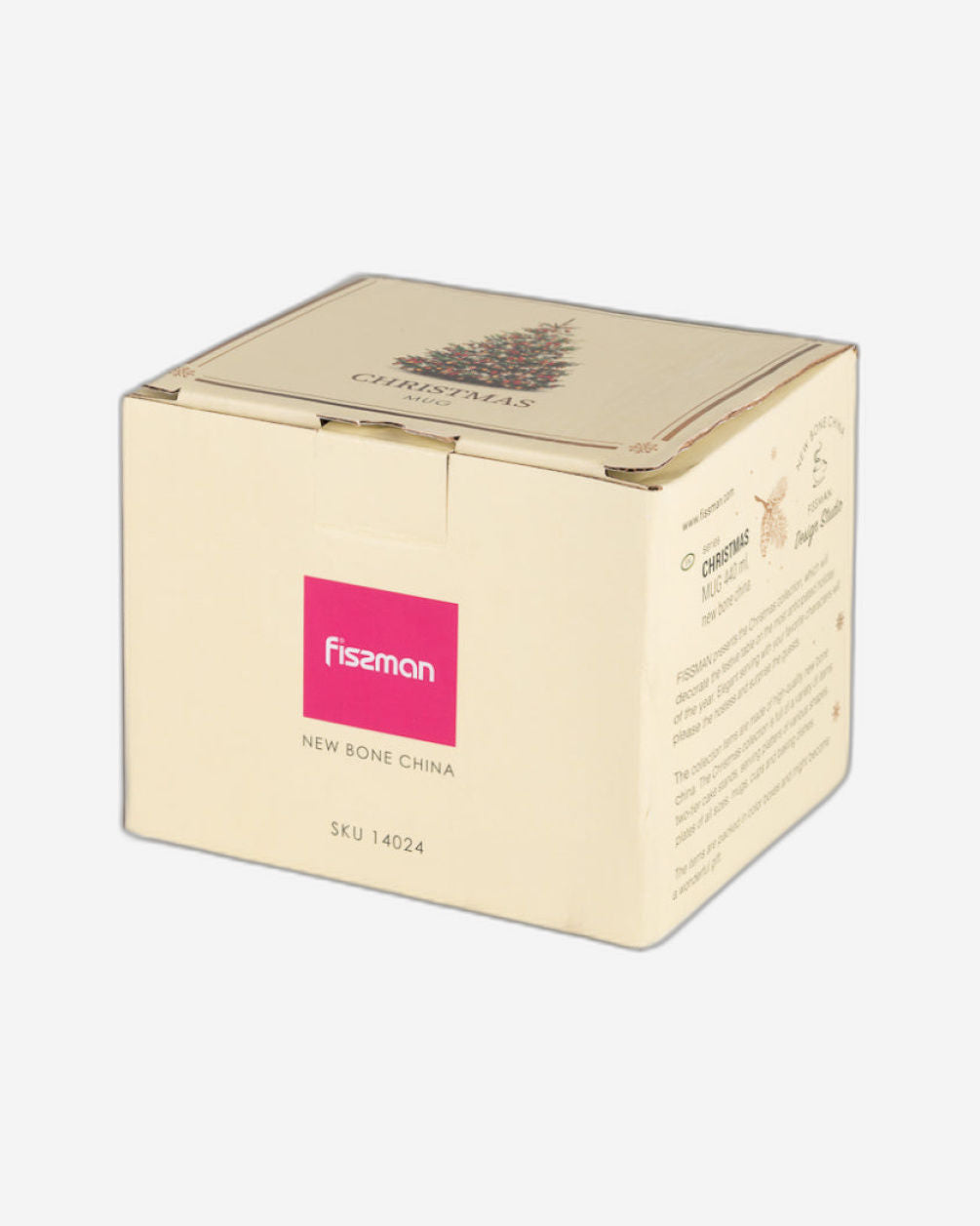 كوب فيسمان من قطعتين، سعة 440 مل، مصنوع من الخزف العظمي الصيني الجديد لعيد الميلاد