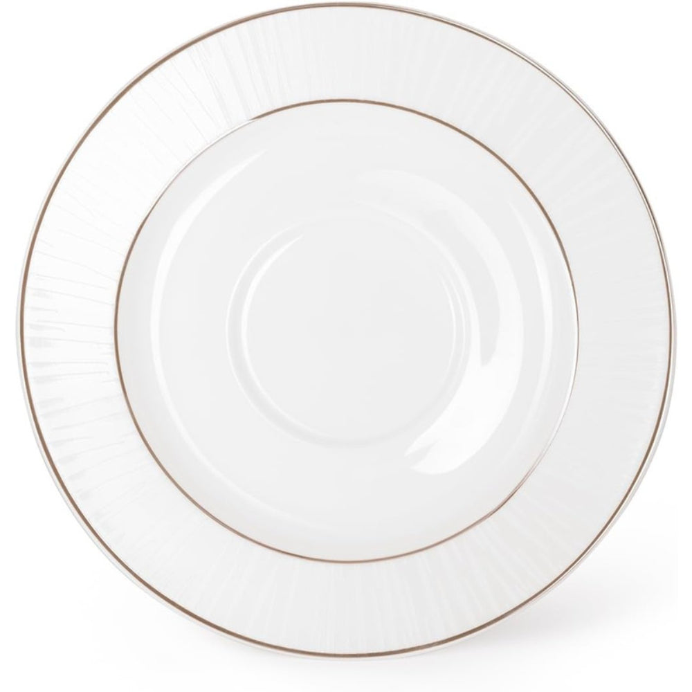 أكواب فيسمان من قطعتين سعة 220 مل مع صحون، مصنوعة من الخزف العظمي الجديد