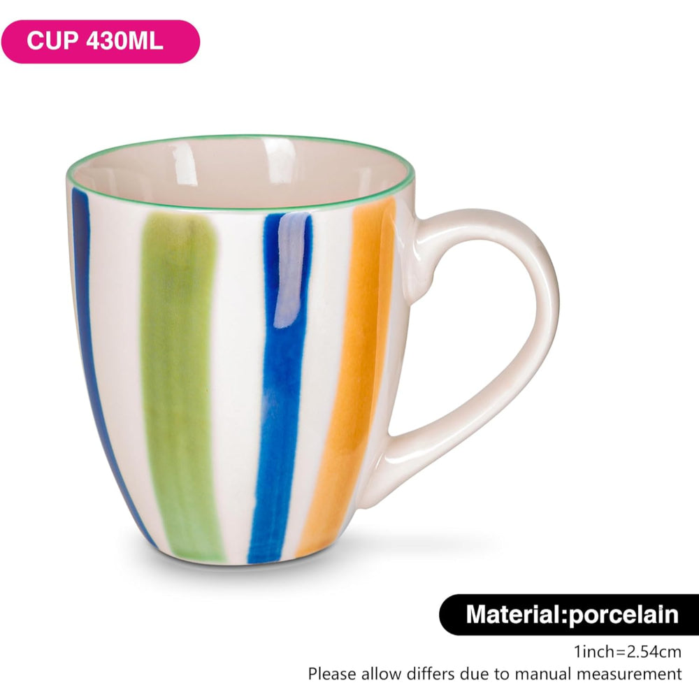 كوب فيسمان من البورسلين مكون من قطعتين بتصميم أنيق وبسيط سعة 430 مل