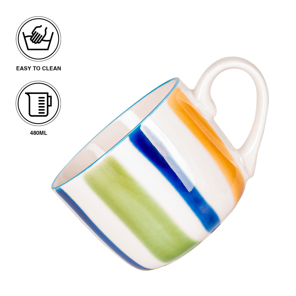 كوب فيسمان من البورسلين مكون من قطعتين بتصميم أنيق وبسيط سعة 480 مل