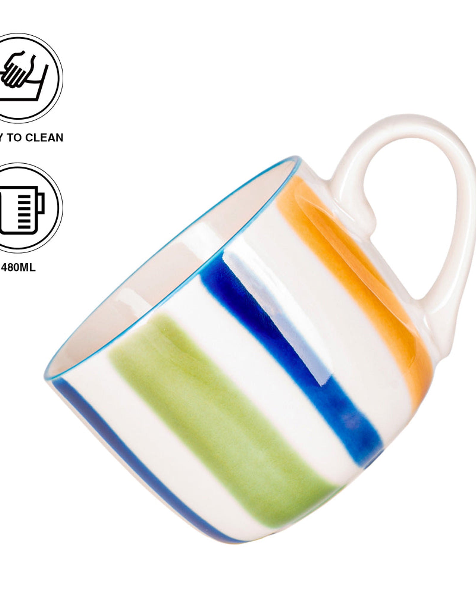 كوب فيسمان من البورسلين مكون من قطعتين بتصميم أنيق وبسيط سعة 480 مل