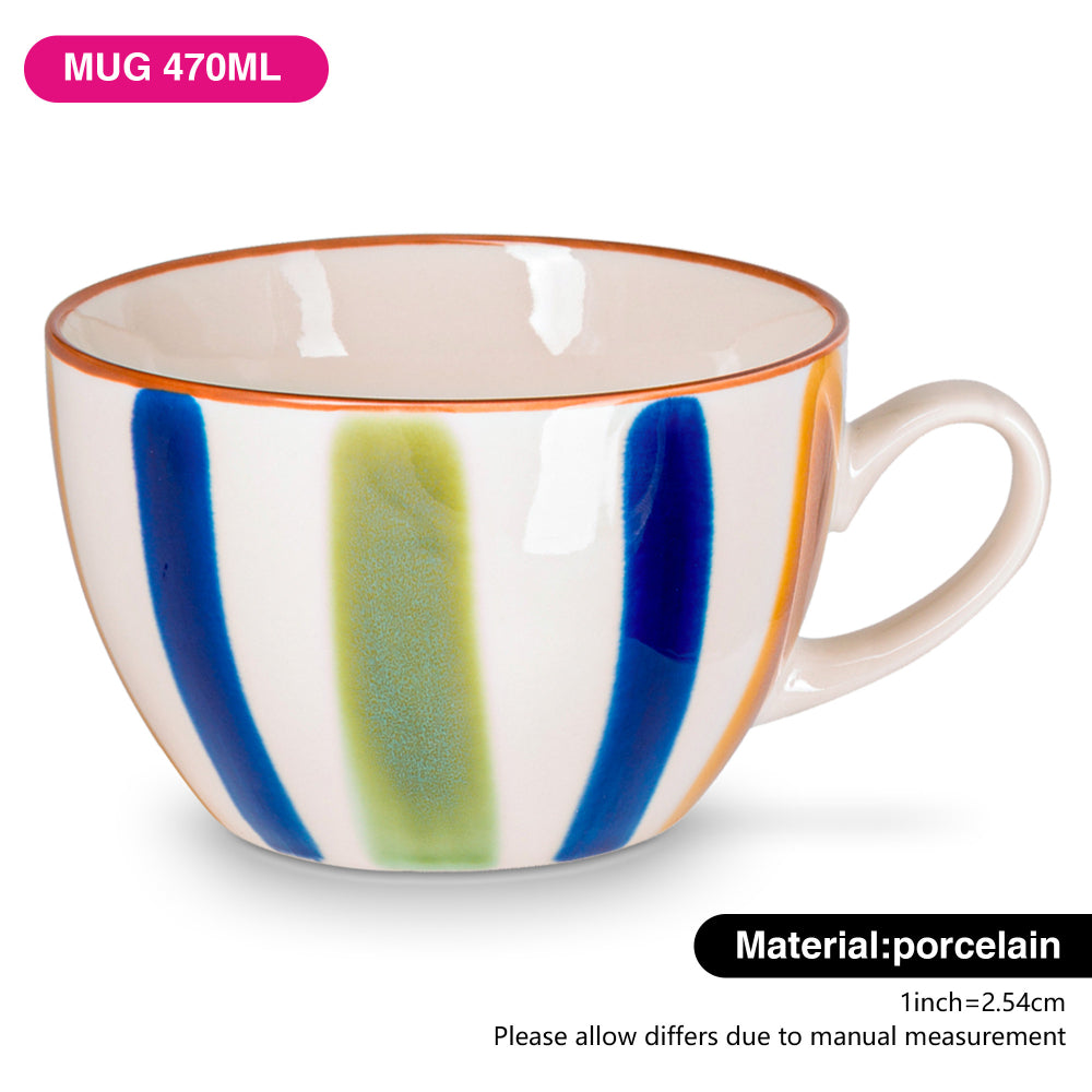 كوب فيسمان بورسلين من قطعتين بتصميم أنيق وبسيط، سعة 470 مل