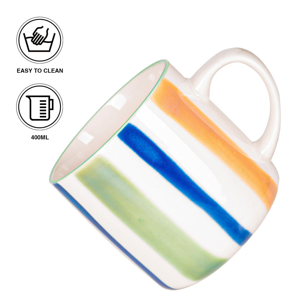 كوب فيسمان من البورسلين، قطعتين، بتصميم أنيق وبسيط، سعة 400 مل