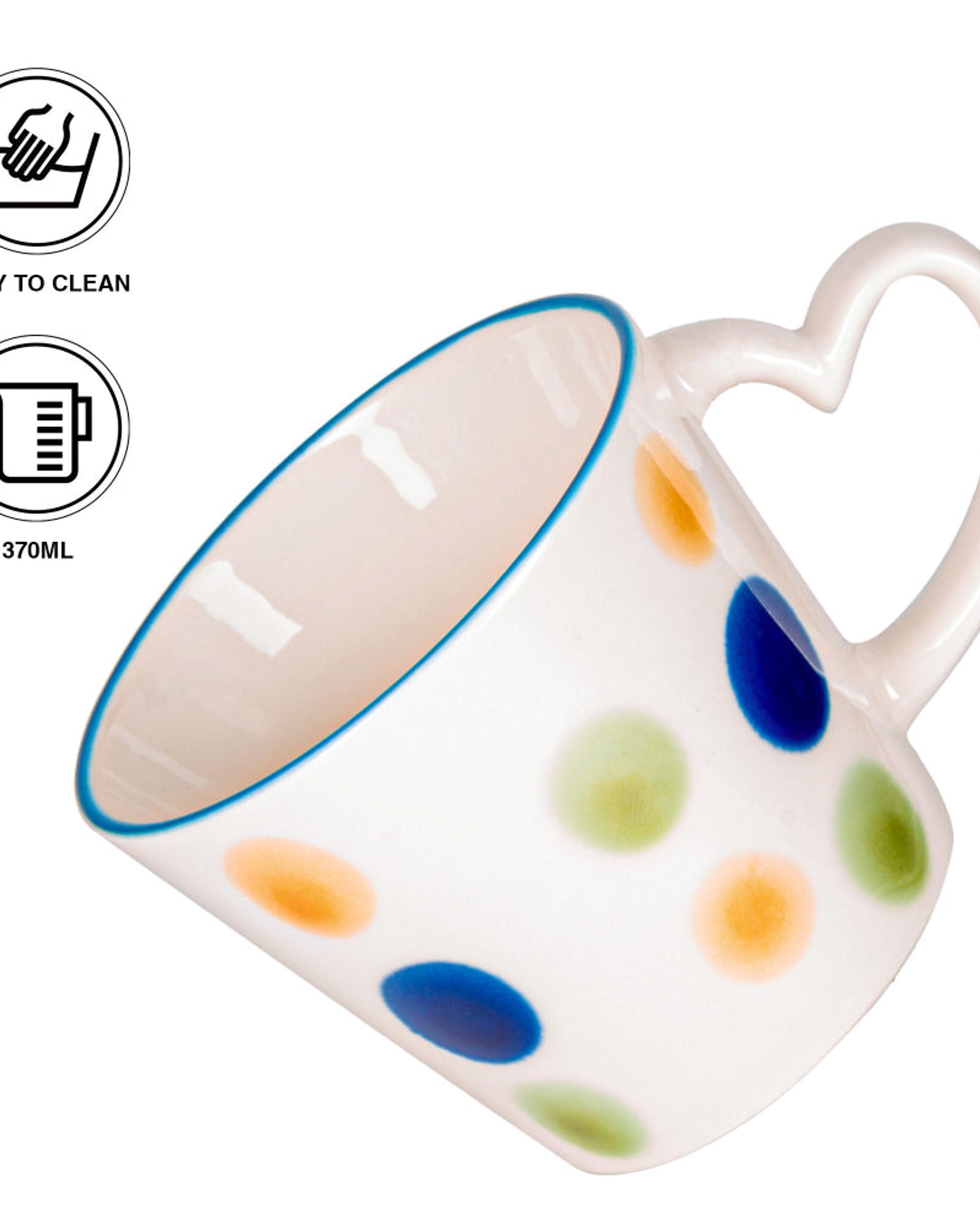 كوب فيسمان بورسلين من قطعتين بتصميم أنيق وبسيط، سعة 370 مل