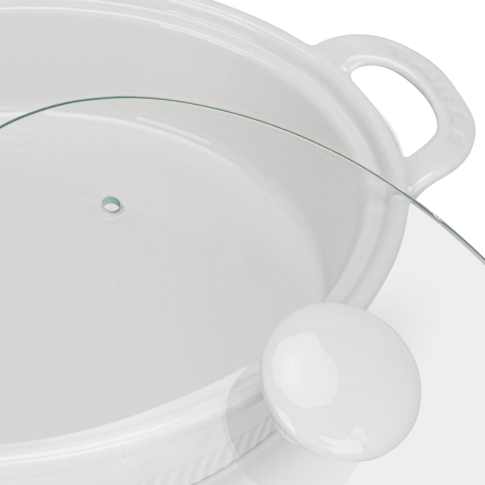 صينية خبز بيضاوية من فيسمان بغطاء زجاجي، 31 سم/2.1 لتر، بورسلين