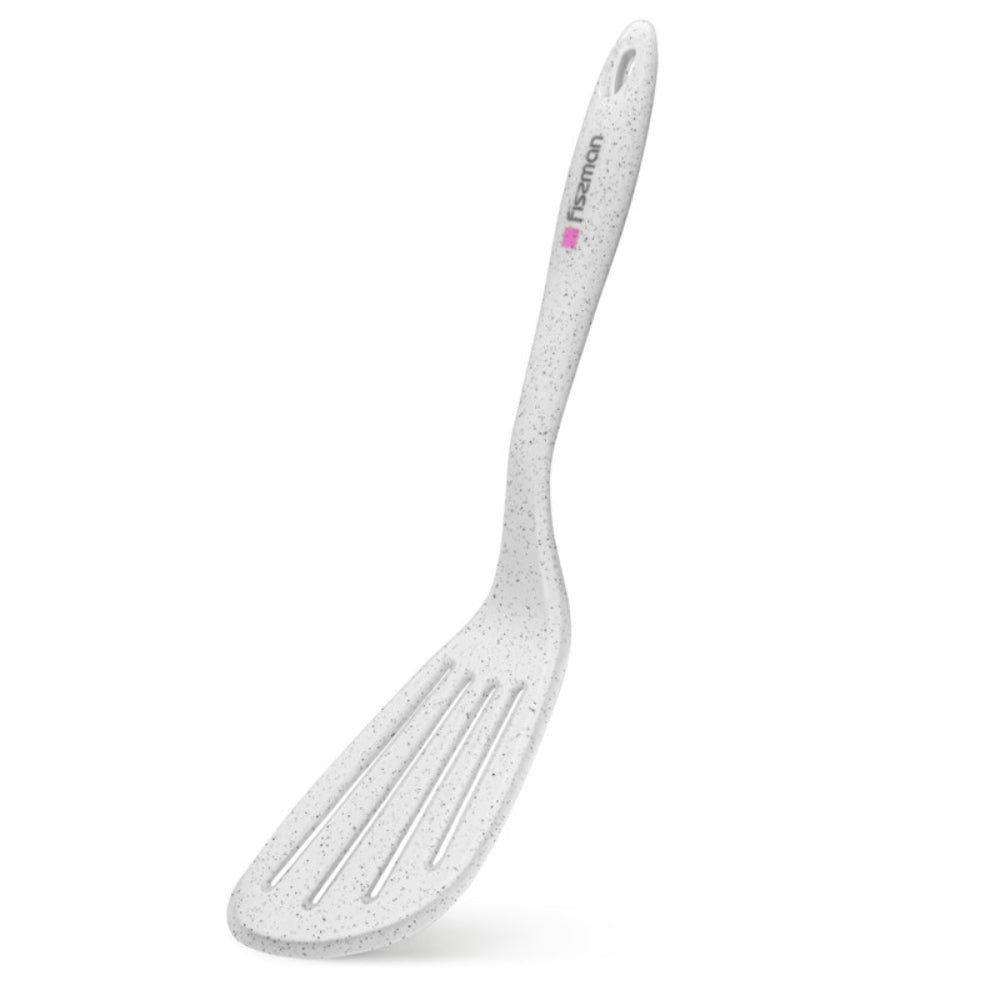 مغرفة فيسمان مشقوقة، بيضاء، 32 سم، سلسلة بيانكا، نايلون وسيليكون